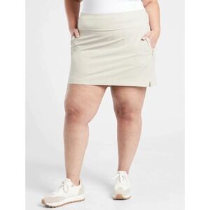ATHLETA Soho Skort 24 Beige Athletic Golf Tennis Skirt Built-In Shorts NWT